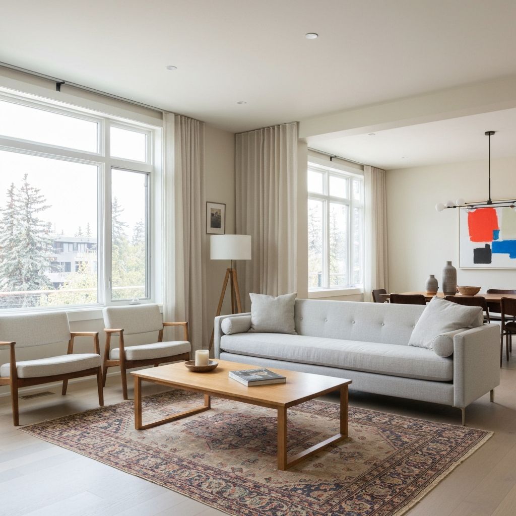 Beautifully cleaned modern living room with natural light